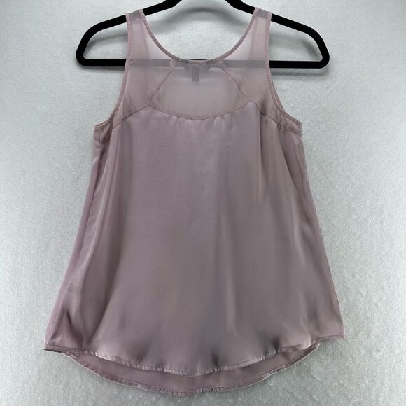 Express Top Womens Sz XS Chiffon Trim Satin Embellished Pleated Sleeveless Pink - Picture 2 of 10